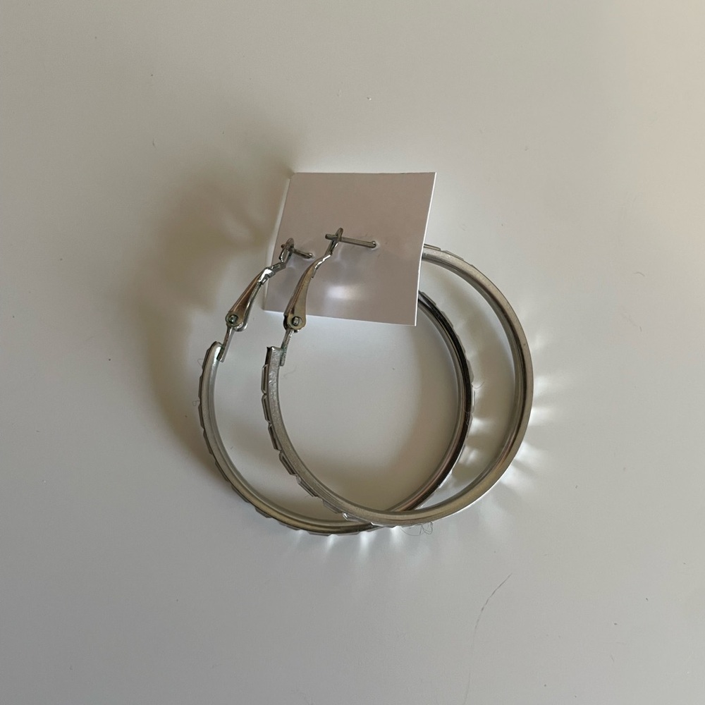 Silver Hoop Earrings - Classic Women's Jewelry